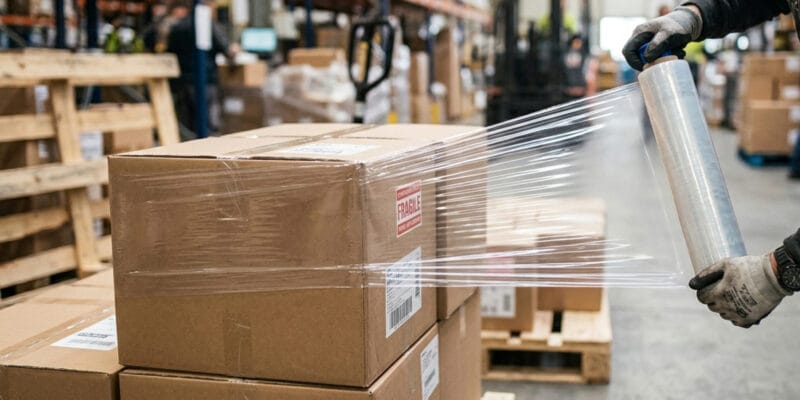 三次包装としてのストレッチフィルム